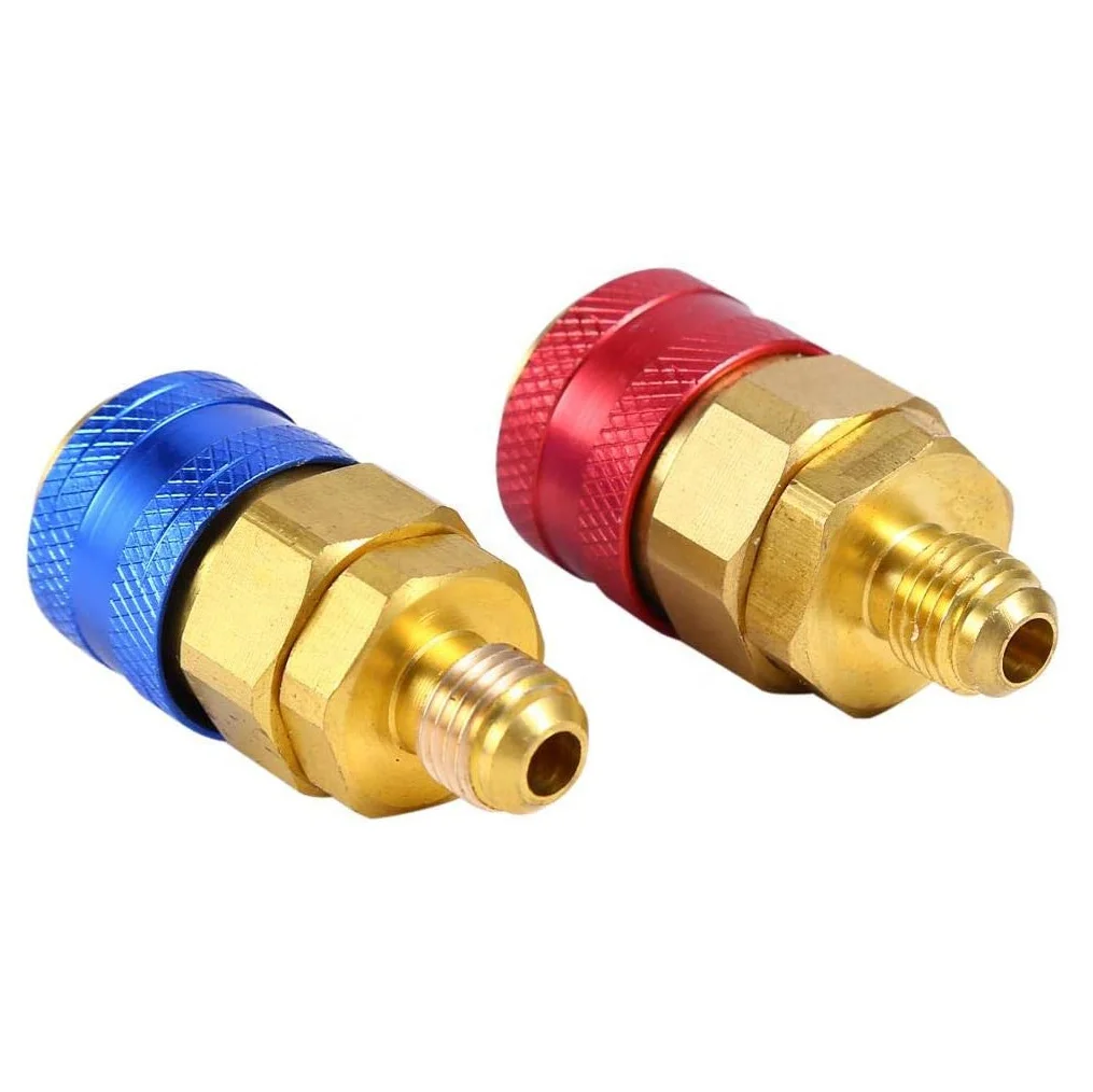 R134A Quick Coupler Adapter Kit Fits for HVAC Freon Manifold