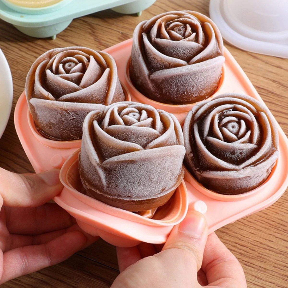 One Stop Shopping New Arrivals Food Grade Cake Candle 3D Silicone Mold 1Pc Rose Shaped Silicone Ice Cube Tray Mold