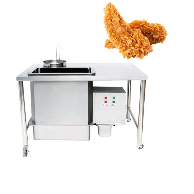 automatic electric bread crumb coating making machine chicken batter breading table machine for fried chicken