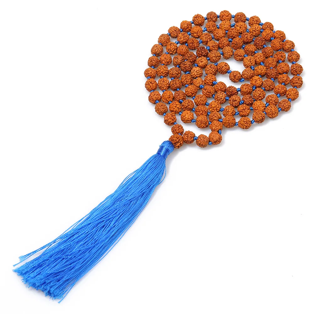 2022 Penixon Self Rudraksha Defence Mala 108 Buddha Prayer Bead Chain Necklace