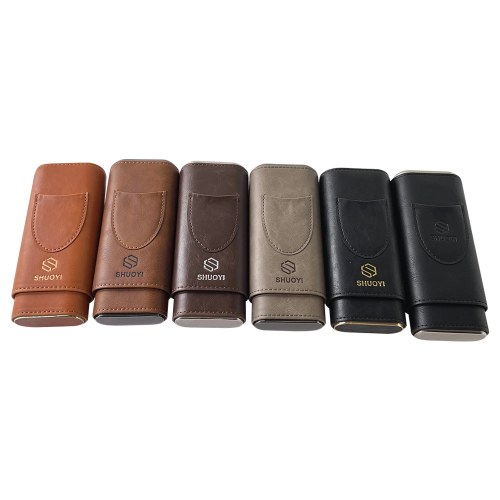 Factory Custom Pu Leather Cigar Humidor High Quality Custom Logo Cigar Humidor Bag