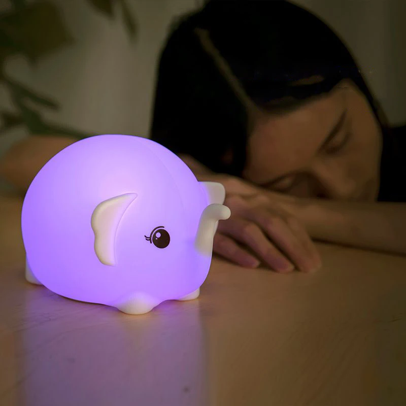 Hot Sales Silicone Lamp Lighting Animal LED Children Elephant Silicone Lamp Baby Night Light