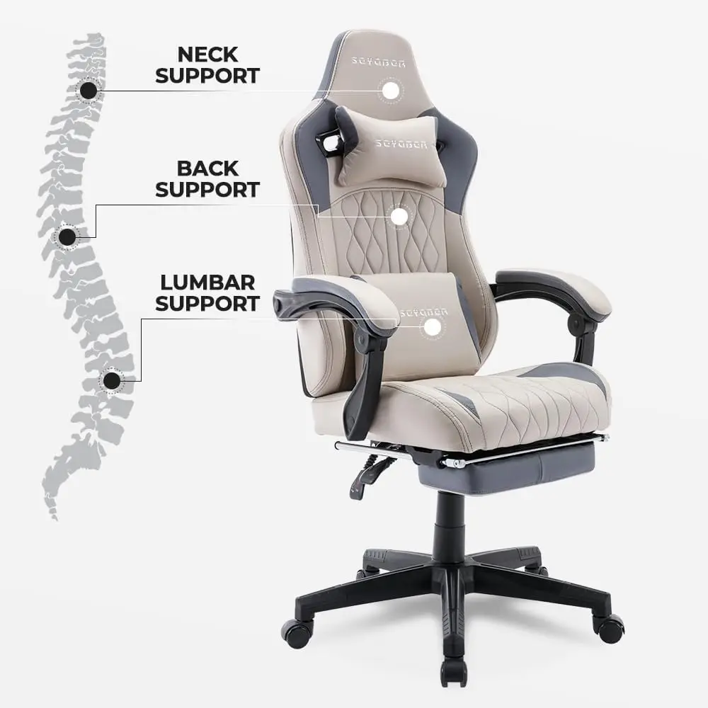 Adjustable height gas lifting speaker silla gamer computer chair pu leather gaming chair with footrest and massage