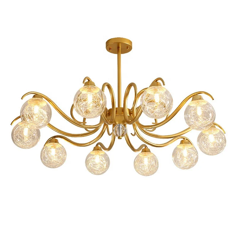 Indoor Lighting Project Salon Creative Glass Ball Pendant Lamp For Living Room