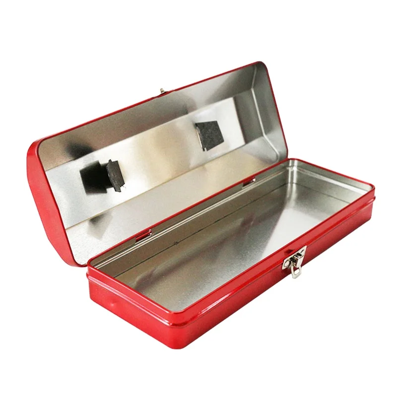 Rectangular iron box wholesale custom multi-function red hardware tool storage box custom tin box with lid