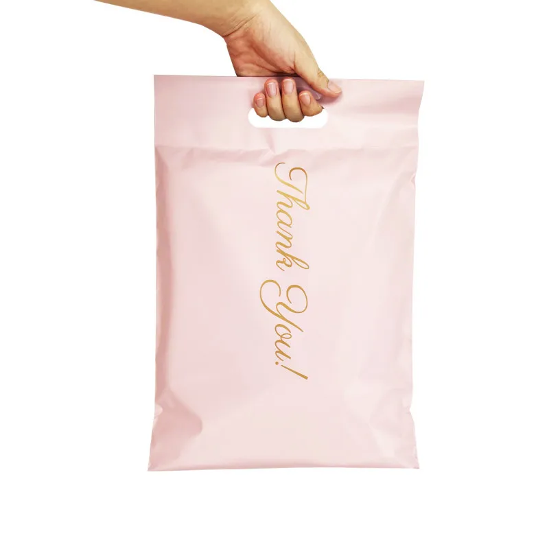 Custom Logo pink Poly Mailer Plastic Shipping Mailing Bag High Quality Envelopes Poly Bags with Handle