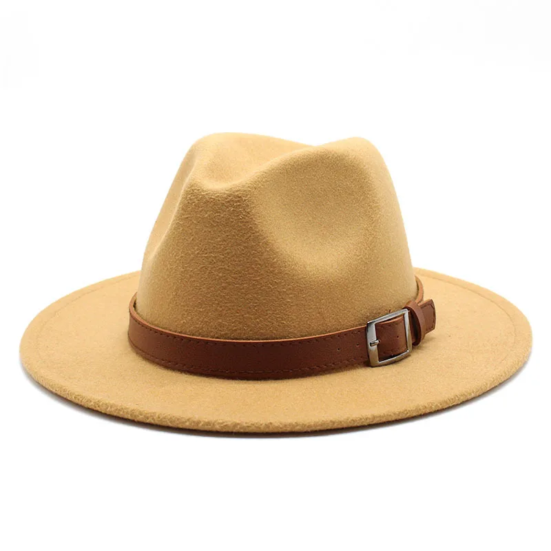 Оптовая продажа, высококачественные модные женские и мужские винтажные шляпы федоры с широкими полями, шерстяные фетровые однотонные зимние фетровые шляпы