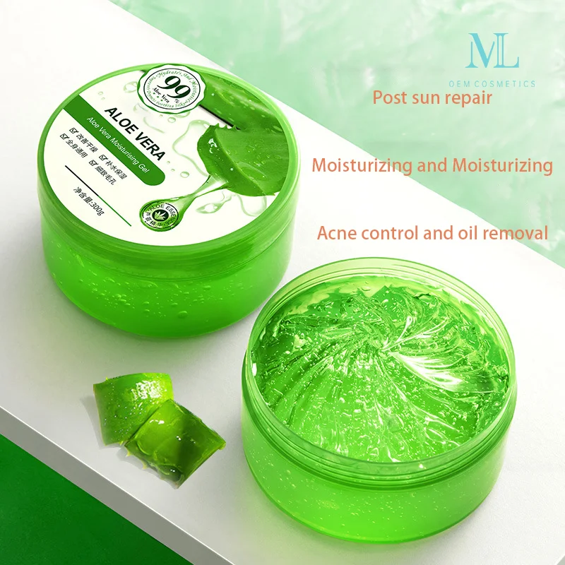 Private Label MLXL OEM COSMETIC Sensitive Oily Skin Smoothing Calming Gel Deep Moisturizing Skin Care Aloe Vera Gel