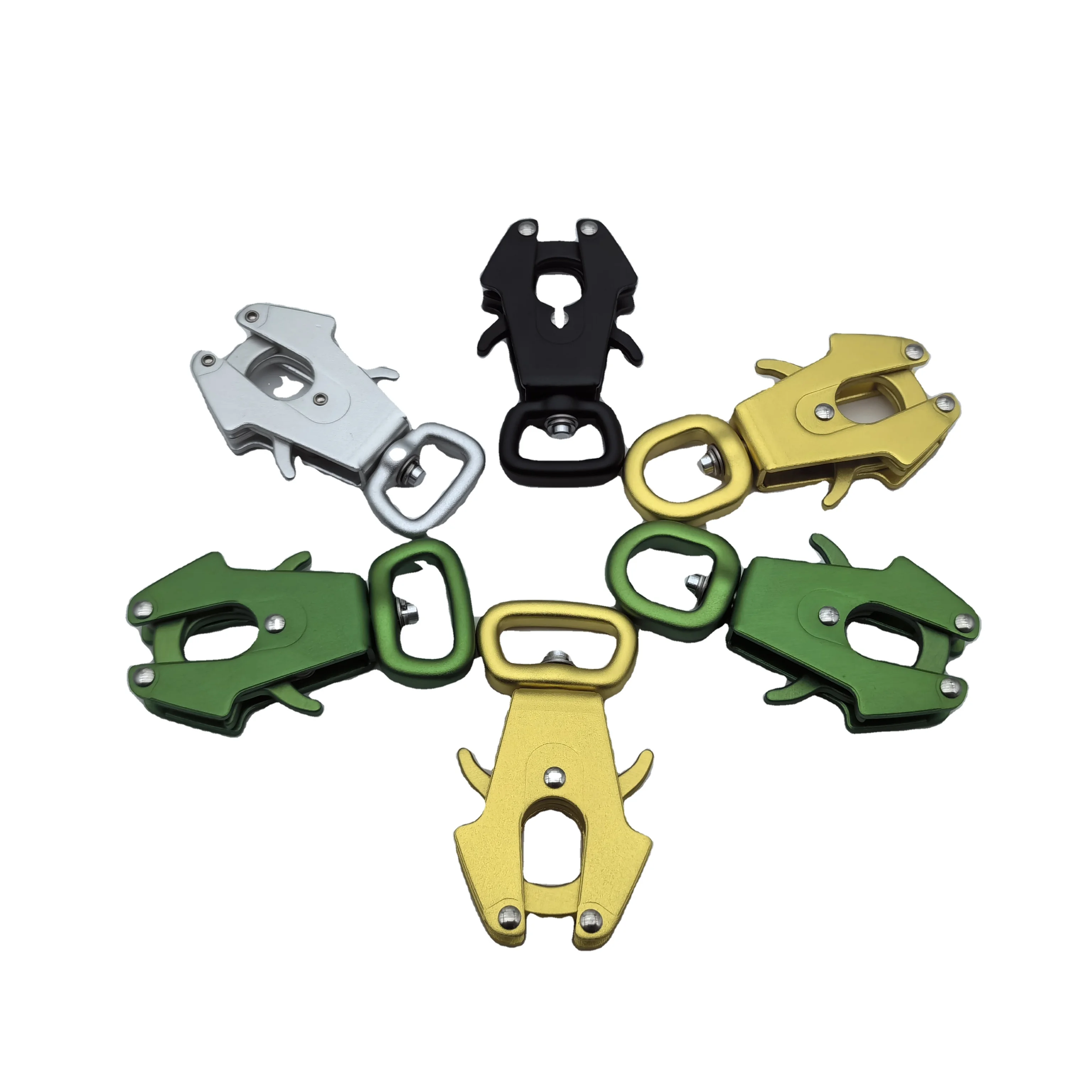 wholesale dog harness metal buckle Aviation aluminum 7075 for dog belt collar Frog swivel carabiner dog pet carabiner hook