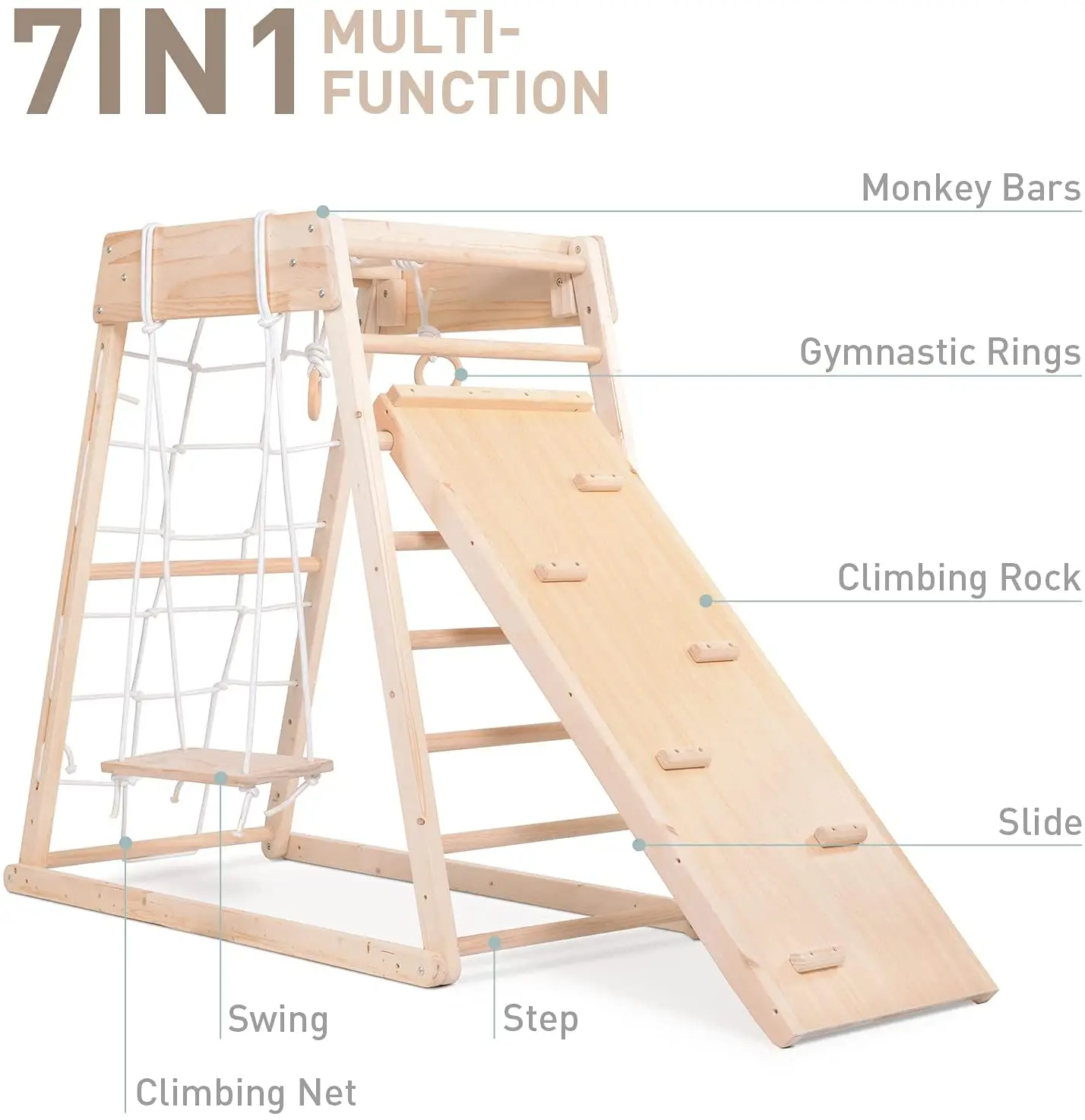 Multi functional Kids Sports Wooden Climbing Equipment for kids Large Climbing Frame Indoor Playground