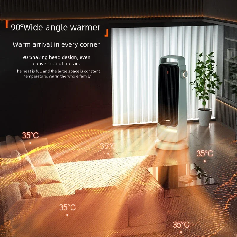 1500W Portable Infrared Electric Heater with Ventilation Function Free-Standing PTC Heater for Car and Garage Use