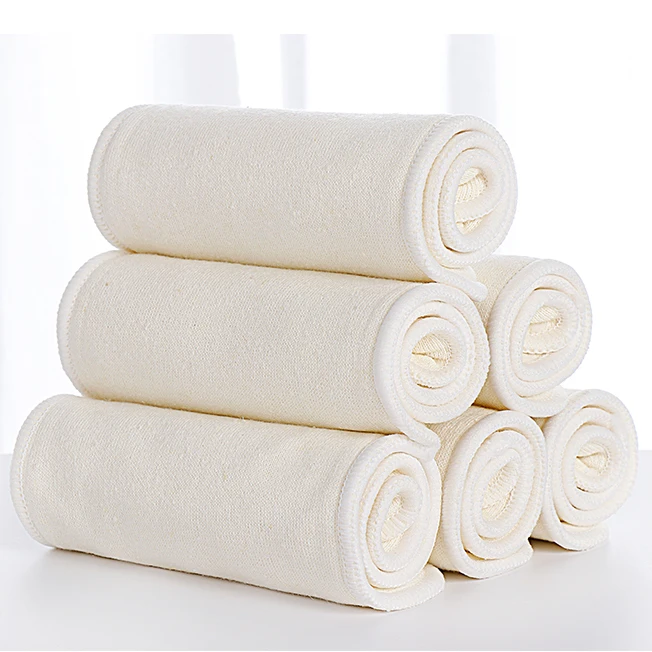 Babyshow RTS 13.5*35CM Organic Bamboo Hemp Inserts 4 Layers Natural Eco-friendly Cloth Diaper Inserts Washable Nappy Booster