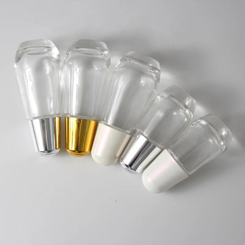 30ml 50ml round ball shape glass essential oil cosmetic serum bottle with dropper wiper bent pipette logo custom
