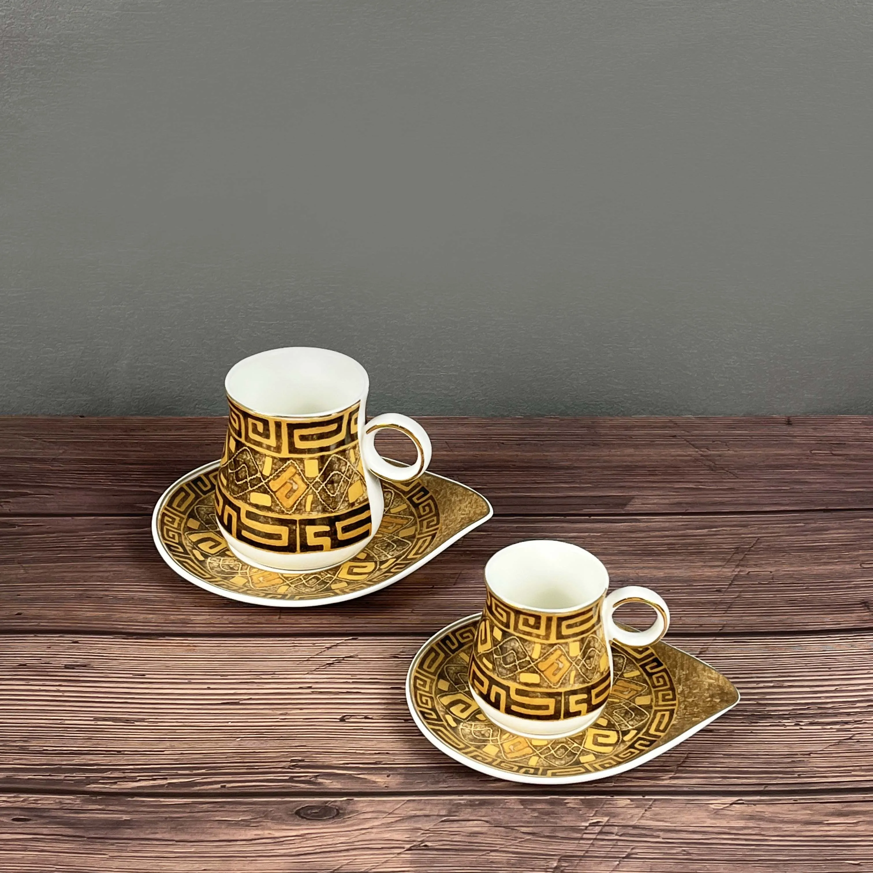 Wholesale Custom Logo Cup And Saucer Set Of 6 Southeast Asia Style Colorful Tea And Coffee Cup Set