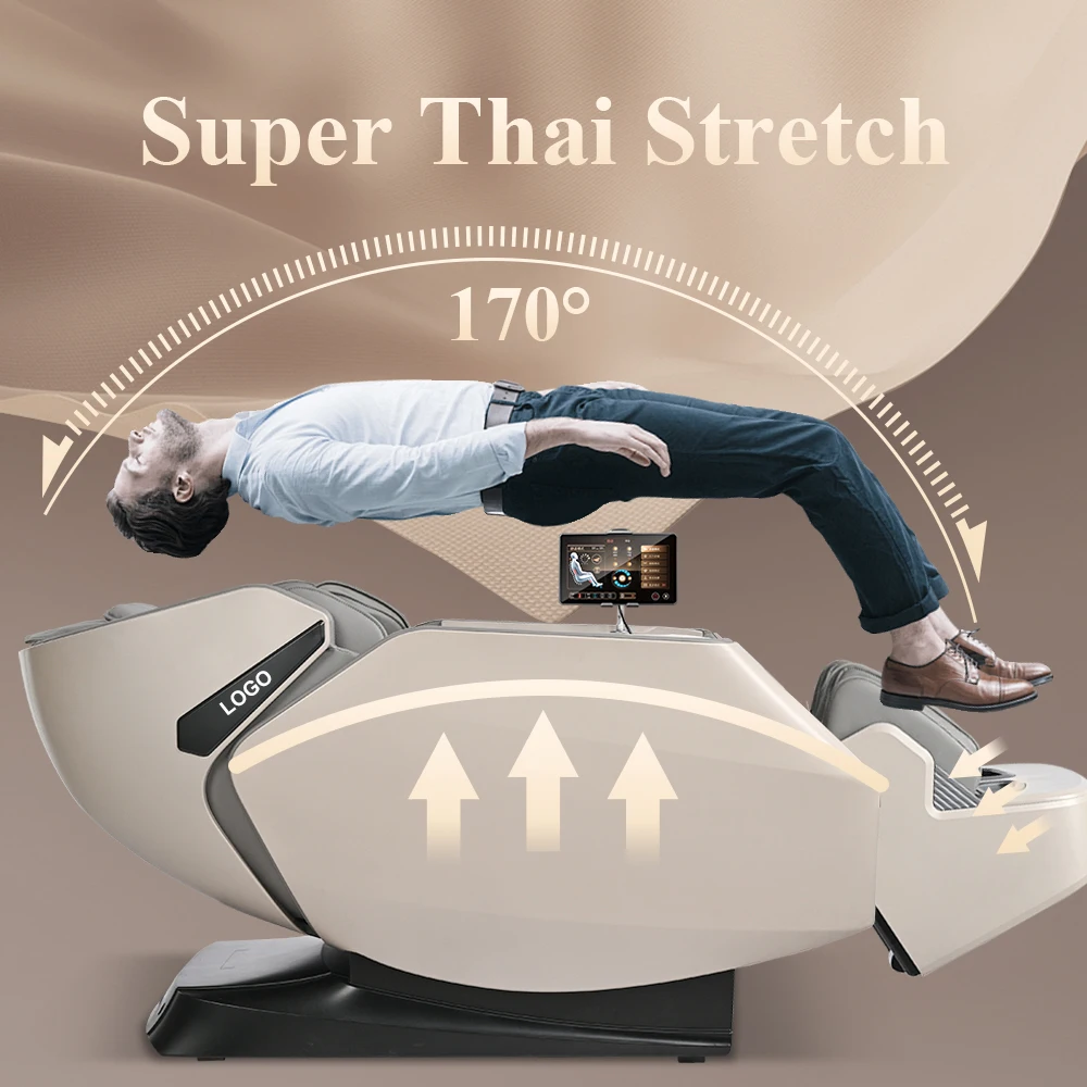New Design Luxury AI voice 4D full body Dule Core Reclining foot massage chair  shiatsu kneading