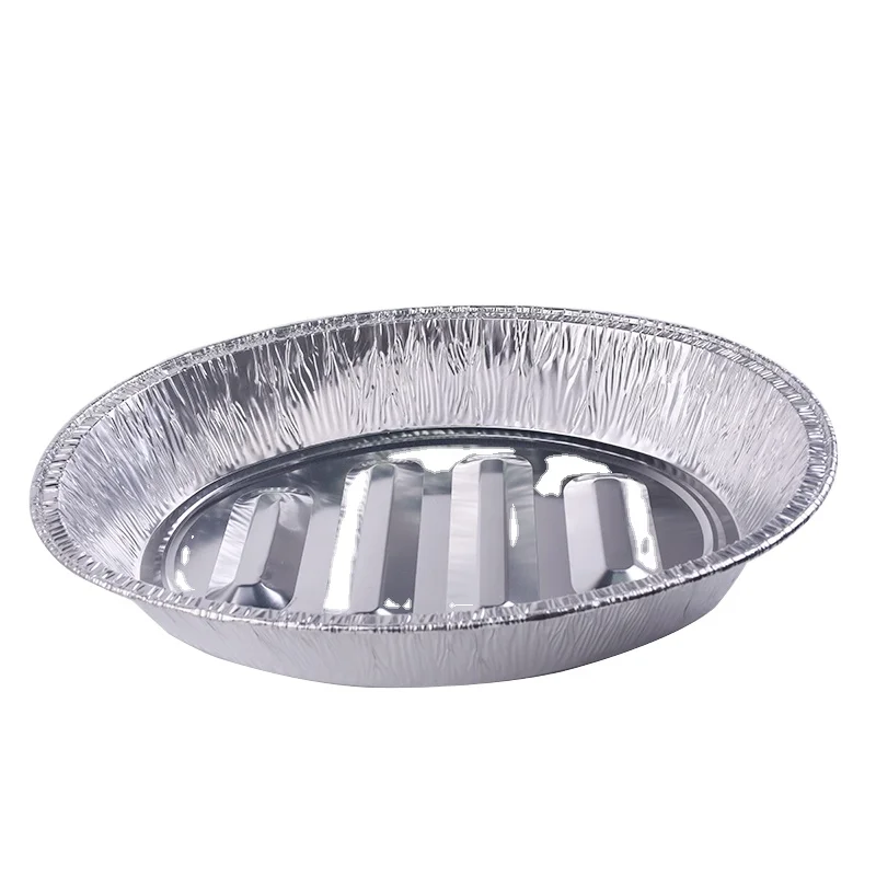 Wholesale Price 6800ml Disposable Aluminum Foil Flan Dish Oval Food Grade BBQ Pan Aluminium Foil Tray for Catering