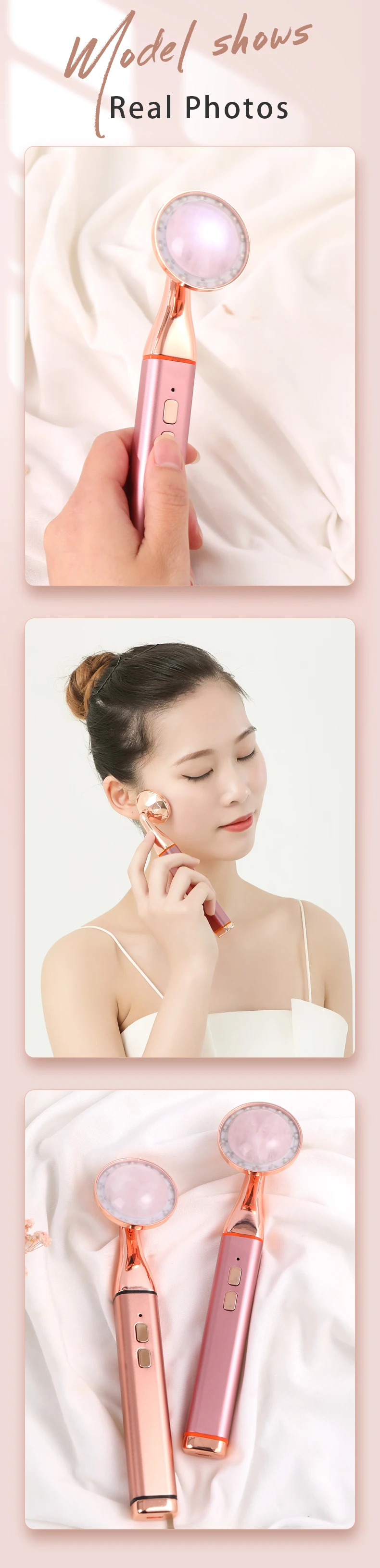 Facial Tool Lifting Roller Skin Massage Anti Aging Energy Beauty Bar Beauty Equipment Vibrating Jade Facial Massage Roller