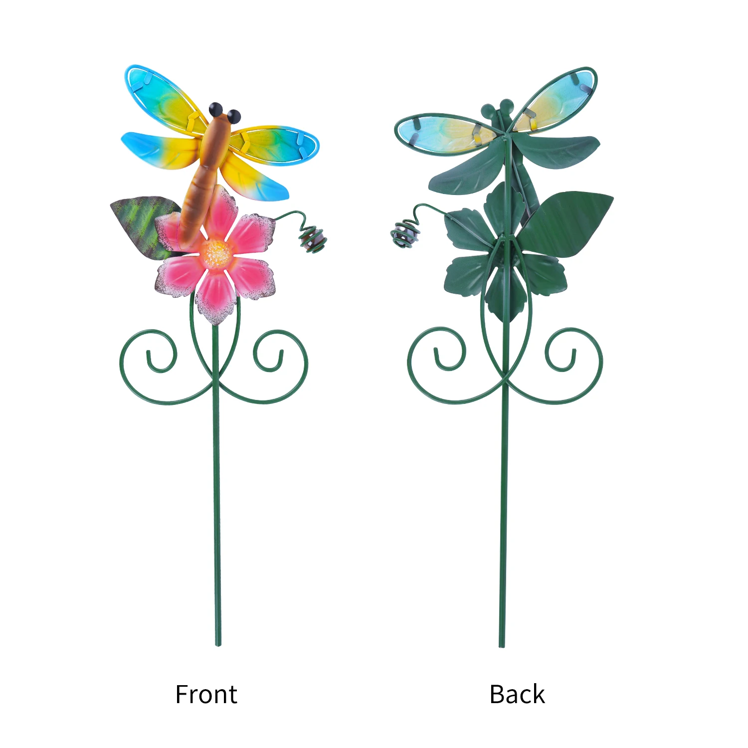Topadorn Bee Butterfly and Dragonfly Set of 3 Garden Stakes Outdoor Plant Pick Waterproof Metal Flower Garden Stakes