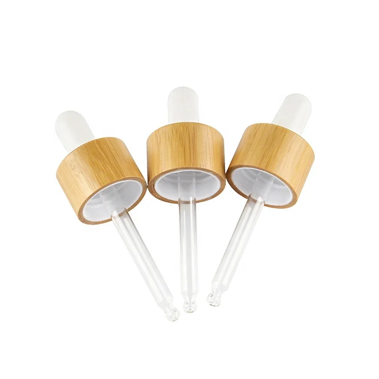 Stock wooden dropper cap bamboo cap dropper cap glass pipette glass bottle manufacturer