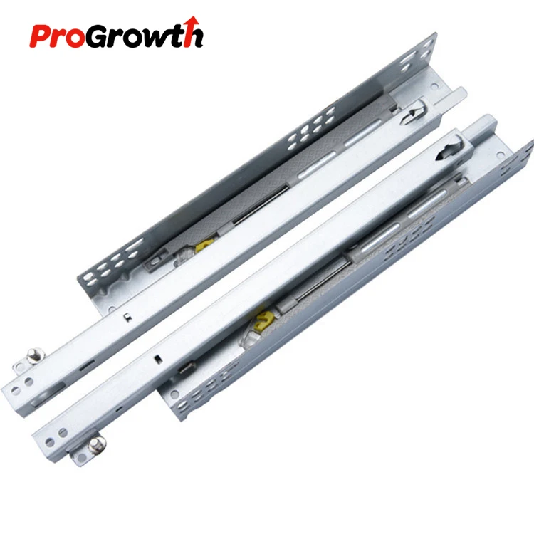 Bottom concealed guide rail two section self-priming damping rebound buffer track slide cabinet slide press bounce off track