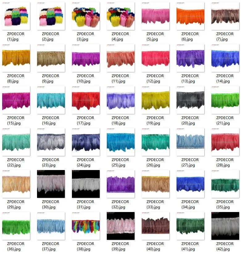 ZPDECOR Wholesale Stock White Goose Nagoire and Satinettes Feather Trim for Carnival Butterfly Wings Costume