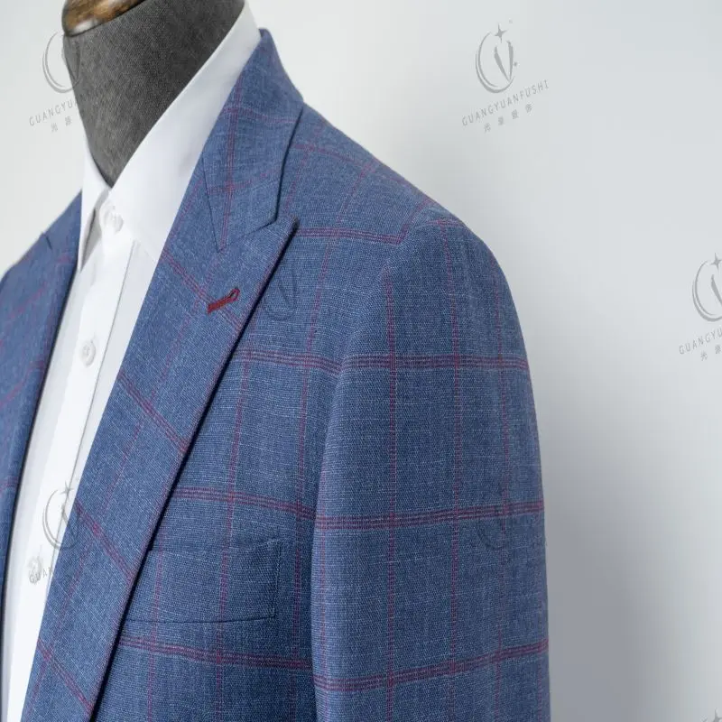 Factory Hot Sales Luxury Custom Blue Slim Fit Casual mens suits 3 piece slim fit