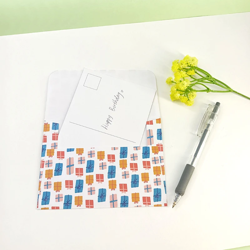 Lovely custom vintage DIY design print postcards envelope