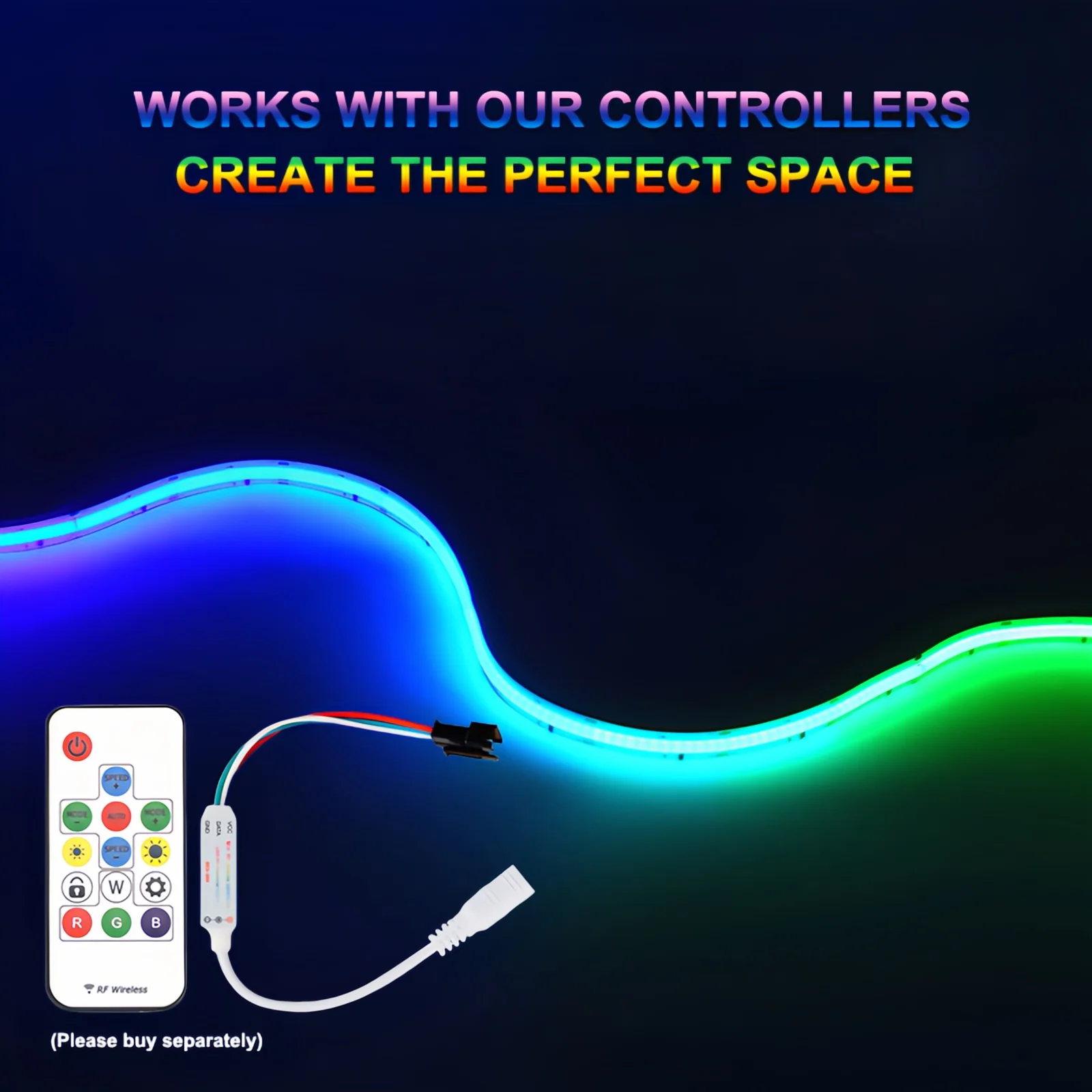 New Commercial Magic Dream Changing Color CE RoHS 12V 24V 12MM RGBIC COB Flexible Tape LED Strip Light