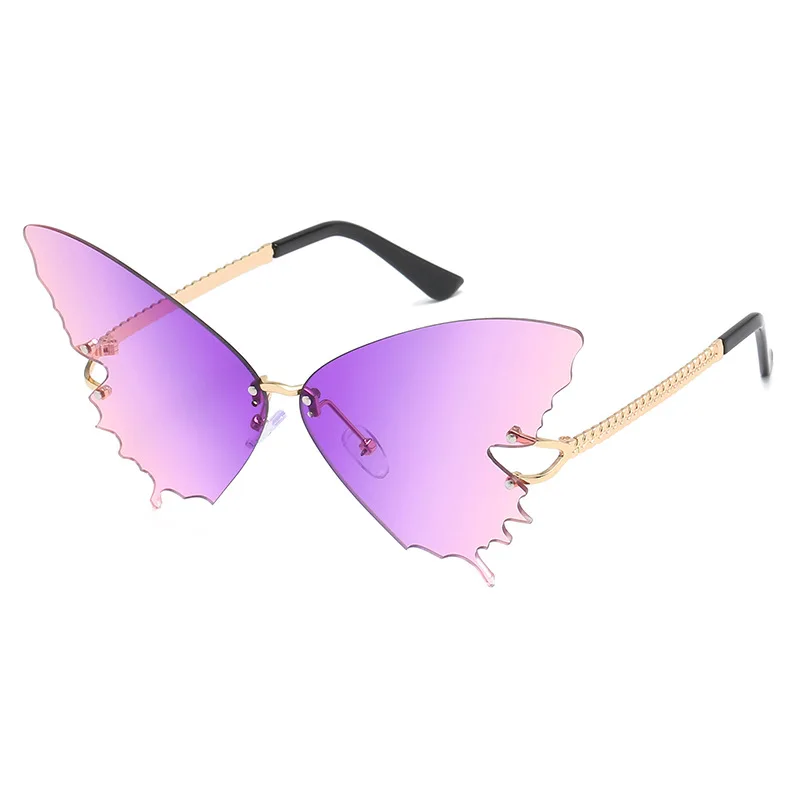 2024 Y2K Butterfly Shaped Sunglasses Fashion Sun Glasses Large Frame Gradient Color Sunglasses for Women