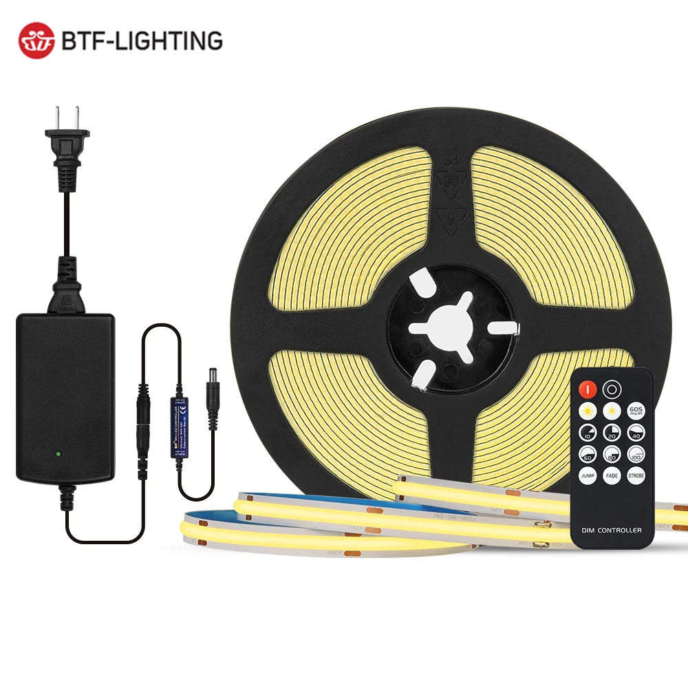 DC12V 24V осветительная панель для телевещания с высоким CRI 90 fcob COB светодиодные полосы RF14 ключи регулируемой яркостью полные комплекты теплый белый светодиодный настенный светильник домашнего