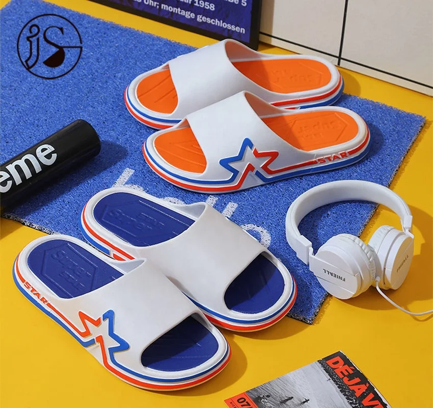 PVC slippers cheap price manufacture custom color stars sport slides casual male outdoor BIG SIZE unisex fashion mens slippers