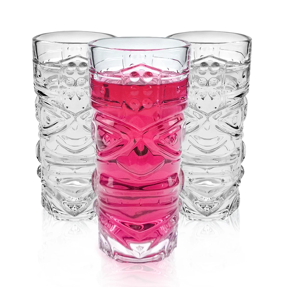 Wholesale Transparent Crystal  Wine Glasses Tall Water Drinking Cocktail Glass Tiki Wine Glasses