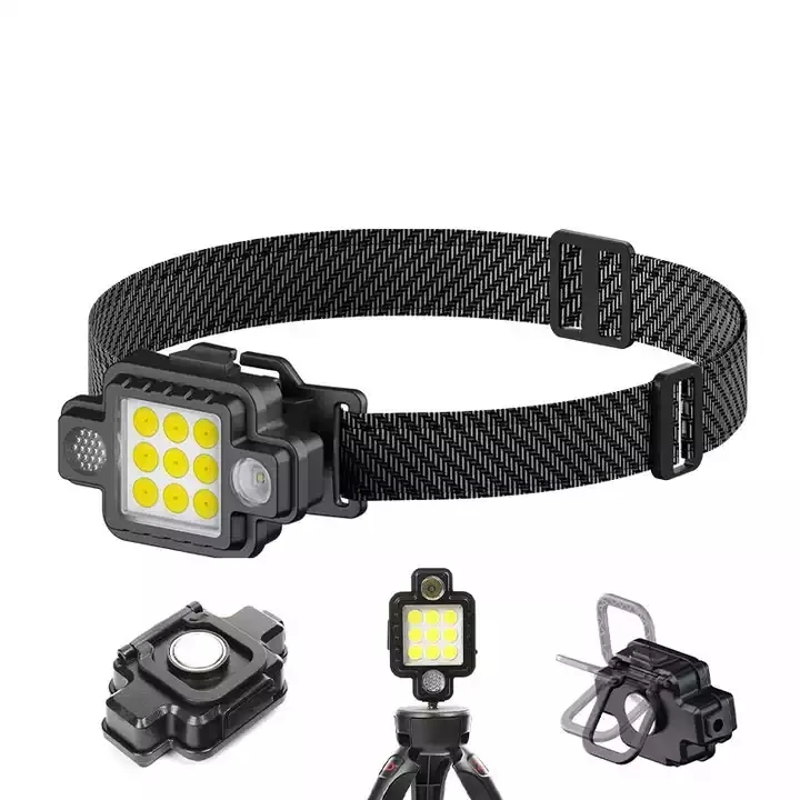 Magnetic work light tripod USB TYPE-C Charging Mini XPG COB LED headlamp for Flashlight Running Night Fishing