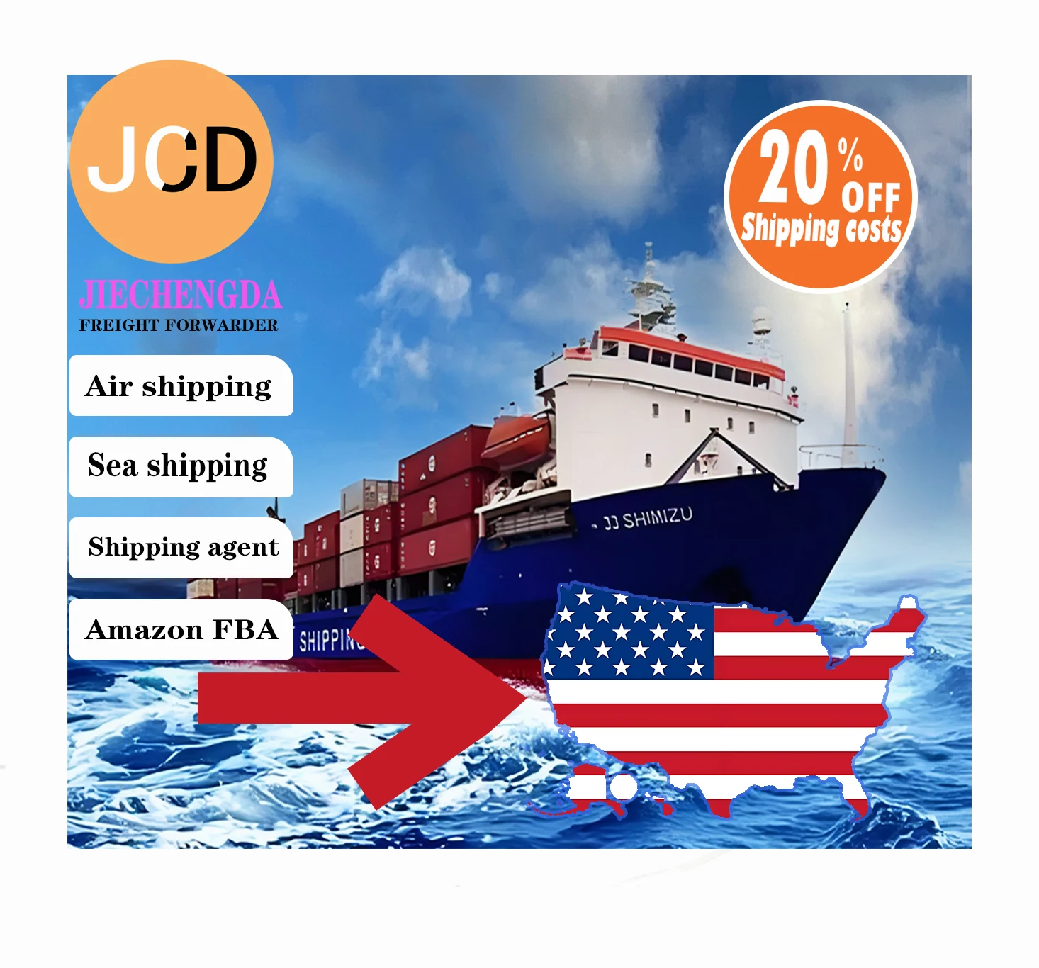 International Shenzhen freight forwarder door to door truck cargo shipping courier China to USA/CA