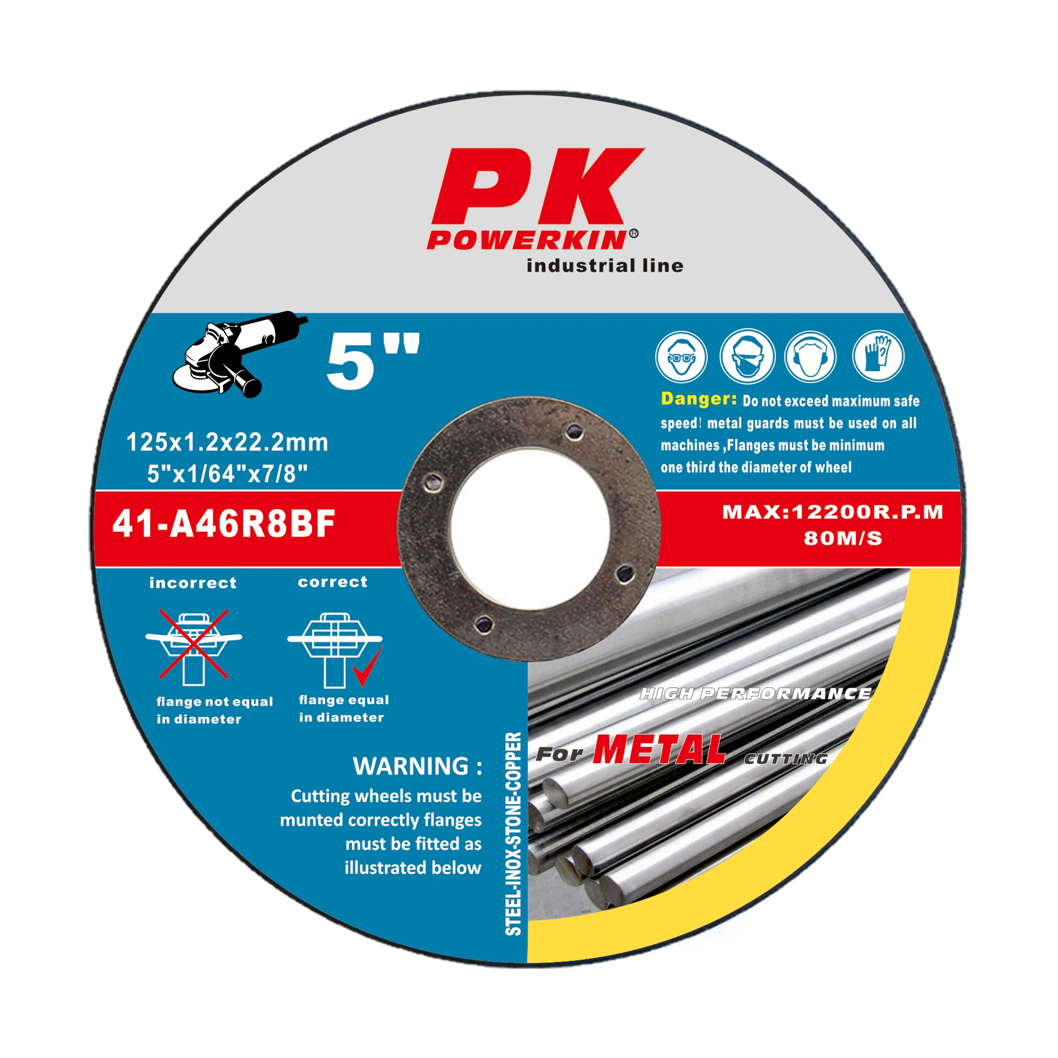 POWERKIN хозяйственная прочная 5 дюймов отрезной диск по металлу машина режущий диск