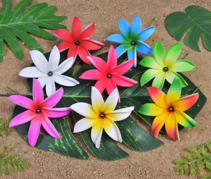 Custom High Quality Plumeria Hawaiian Foam Flower Picks For Fashion Decoration