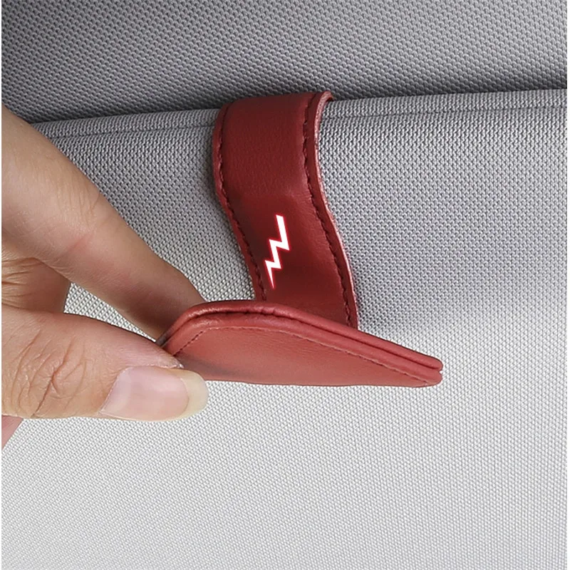 Автомобильный магнитный зажим для солнцезащитных очков держатель треугольный кожаный