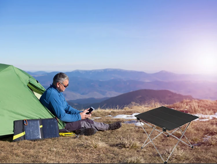 Singda Outdoor Portable Lightweight Table Oxford Cloth Table Top with Aluminum Frame Folding Camping Picnic Table