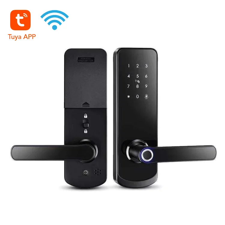 Alarm Biometric Key Card Password Electric Mortise Combination Safety Cerraduras Para Puertas Door Handle Lock Smart Locks