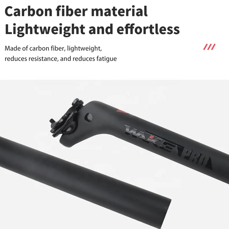 Bicycle T800 Carbon Seatpost 27.2/31.6mm 350mm Bike Seat Post Aluminum Alloy Cycle Seat Post for Wake Mtb Bike