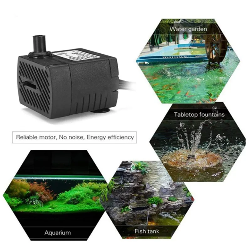 zaohetian  Small power water landscape hydroponic indoor fountain pumm fish pond fountain pump aquarium water pump 3W