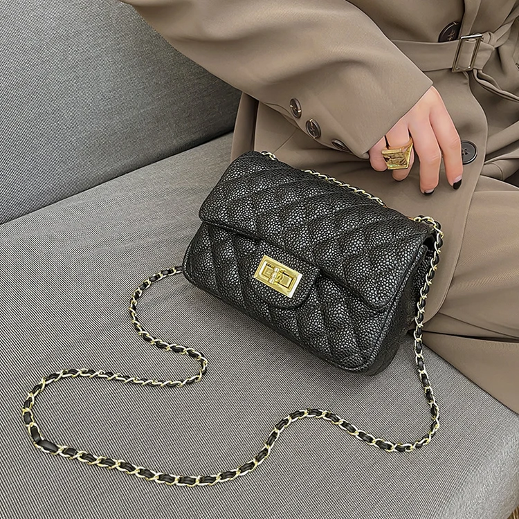 Fashion luxury pu leather luxury caviar crossbody bags purses shoulder handbag for women
