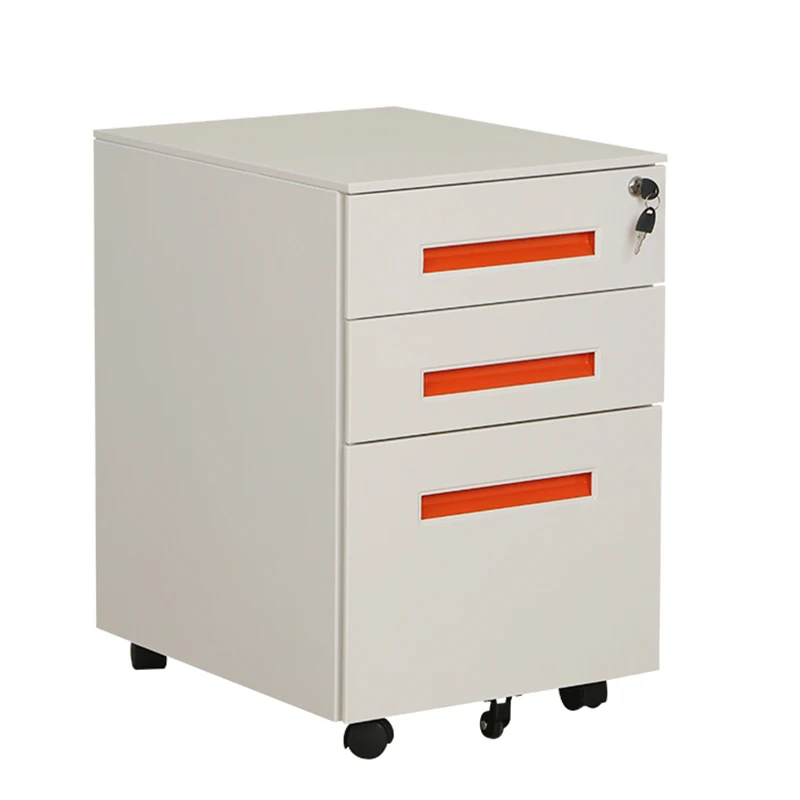 A4 File Cabinet 3 Drawer Mobile Pedestal With Cushion Under Table Movable File Cabinet
