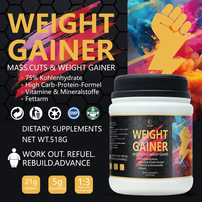 OEM High Content Curve Weight Gain Protein Powder Big Booty Maca Root Herbal Supplements Sport Supplements Weight Gainer
