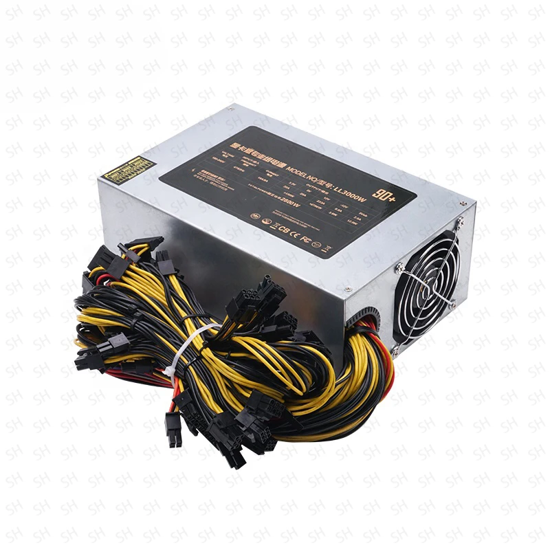 ATX Computer Desktop Pc Power Supply 3000w psu with 6000rpm cooling fan for graphics cards