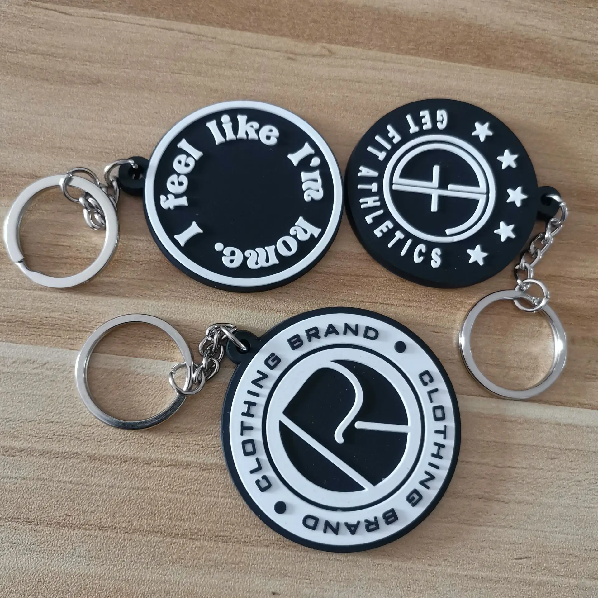 Company Logo And Design Promotional Gifts Custom Rubber Pvc Key Rings