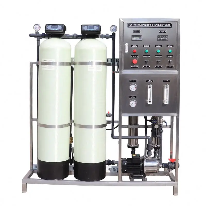Water reverse osmosis 1 ton 500LPH water filtration machine clack softener desalination water treatment