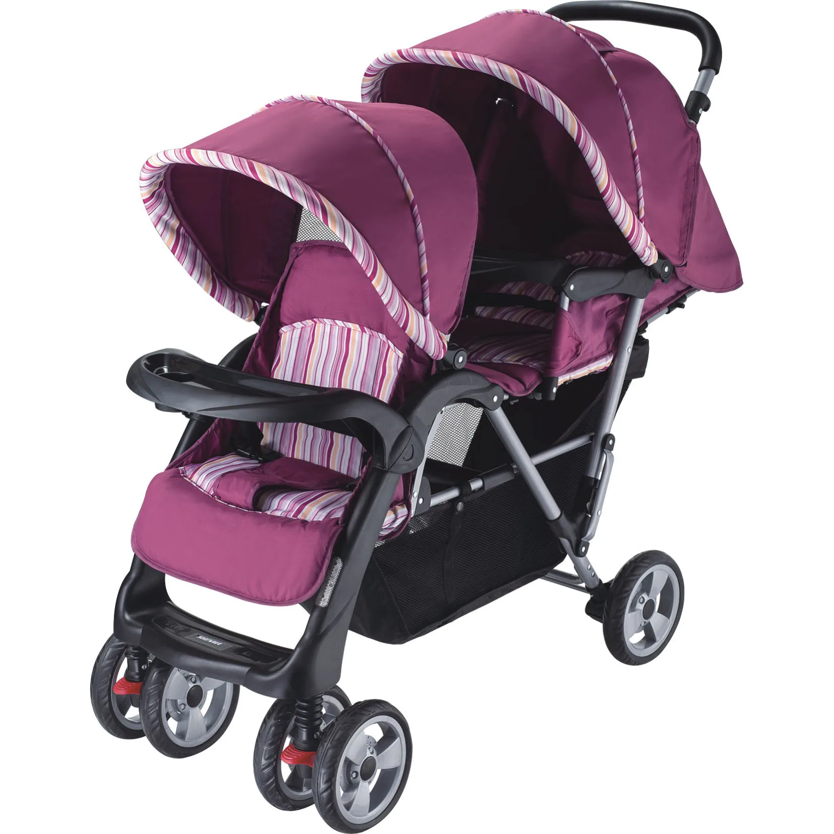 M-738 Hot seller portable folding Twin pram Double Seat Baby Stroller and Two Kids Baby Buggy for Travel System