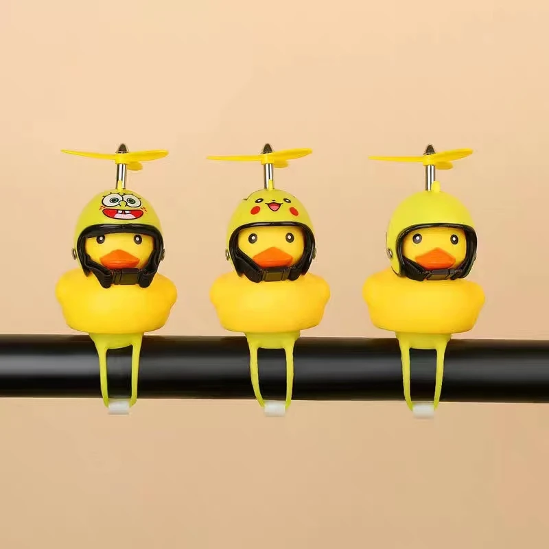 Motorcycle Bike Bell Broken Wind Duck Riding Light Cycling Accessories Small Yellow Duck Helmet Child Horn