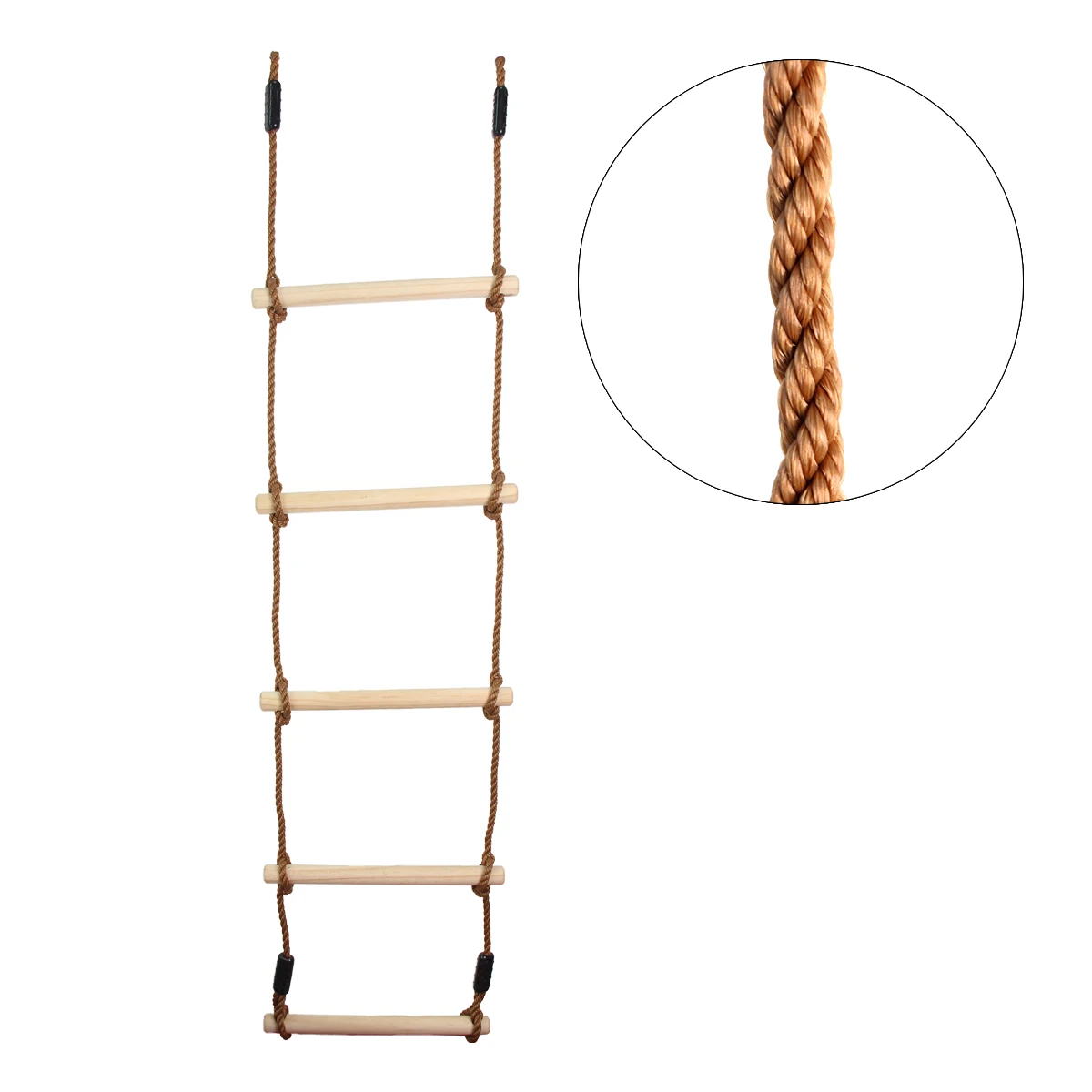 Plastic Climbing Rope Ladder Tree Swing Set Rainbow Wooden with Hanging Ninja Obstacle Course for Outdoor 1 Set Colorful